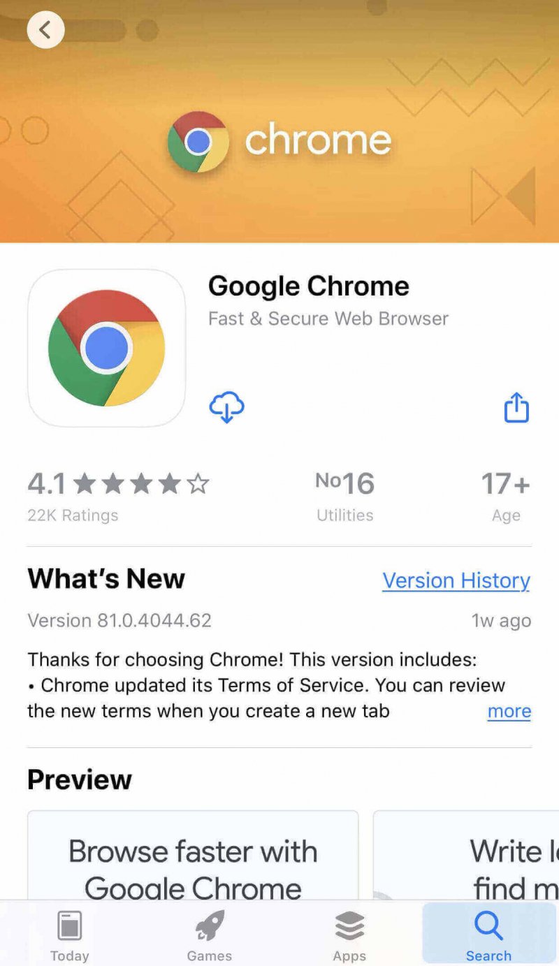Mettre à jour l'application Chrome