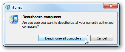 Supprimer l'autorisation de tous les ordinateurs