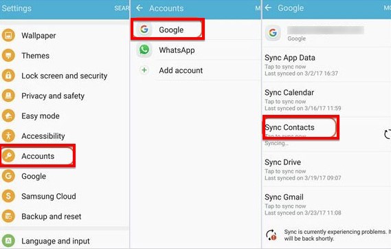 Transférer des contacts entre téléphones Android à l'aide de Google Contacts