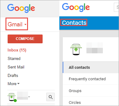 Sauvegarder les contacts dans un compte Google