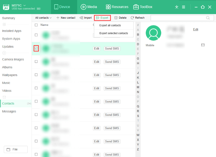 Exporter les contacts d'Android vers le PC via Moborobo