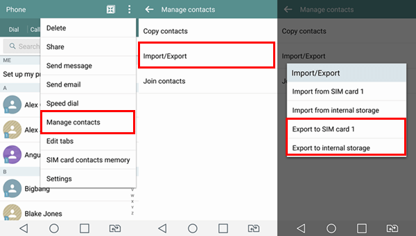 Exporter des contacts d'Android vers CSV à l'aide de l'application Contacts intégrée