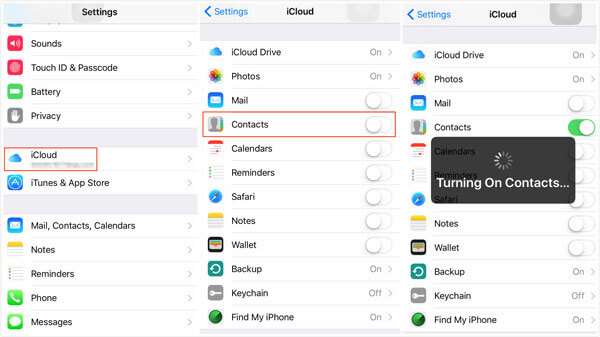 Synchroniser les contacts iPhone avec iCloud