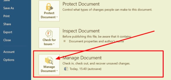 Récupérer un fichier MS Word à partir de documents récents