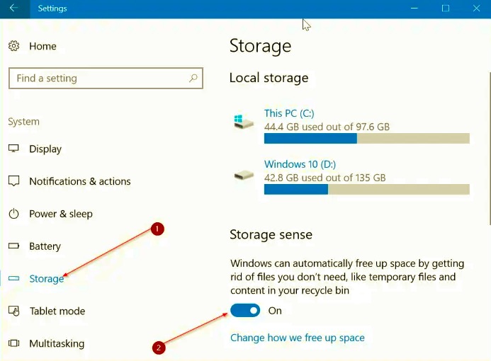 Désactivez Storage Sense pour arrêter la suppression automatique des fichiers dans la corbeille
