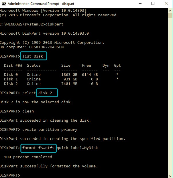 Utilisez Diskpart pour réparer un disque dur externe corrompu