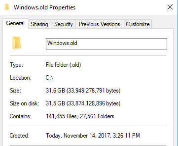 Vérifiez les dossiers Windows.old pour corriger la mise à jour de Windows 10 effacé mon disque dur