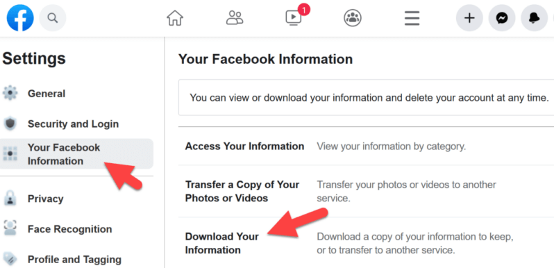 Récupérer des photos supprimées des archives Facebook