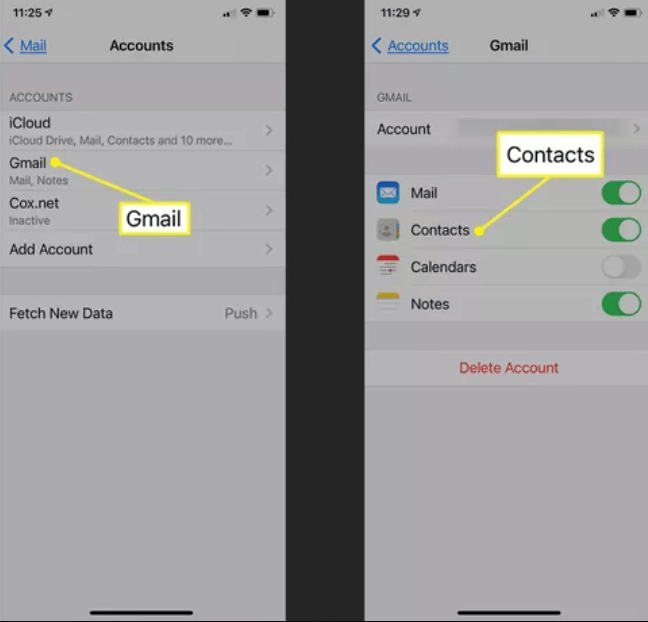Utiliser Gmail pour transférer des contacts d'iPhone à iPhone