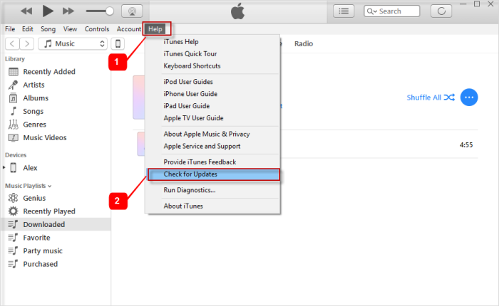 Mettre à jour iTunes pour réparer le stockage interne de l'iPhone vide