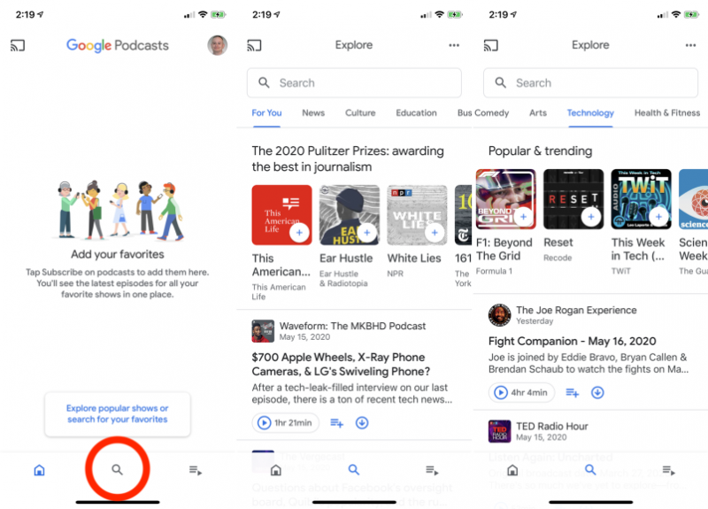 Utilisation de l'application Google Podcasts pour accéder aux podcasts iTunes sur Android