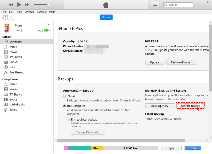 Transférer des contacts iPhone vers iPhone à l'aide d'iTunes