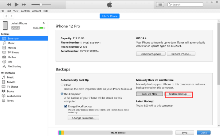 Les moyens les plus simples d'extraire des notes de la sauvegarde de l'iPhone via l'utilisation d'iTunes