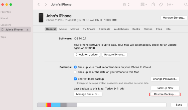 Récupérer un message supprimé via iTunes ou peut-être Finder