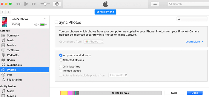 Transférer des photos d'Android vers iPhone 15 à l'aide d'iTunes