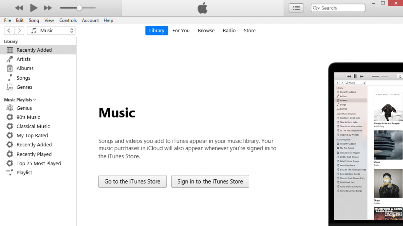 Lancez l'application iTunes sur votre PC