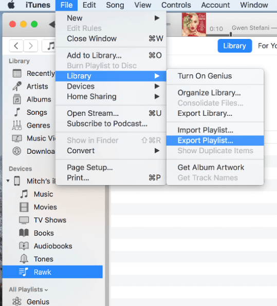 Transférer la liste de lecture de l'iPhone à iTunes