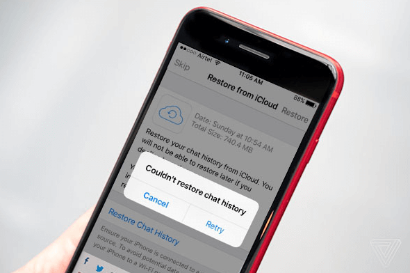 La restauration WhatsApp à partir d'iCloud ne fonctionne pas