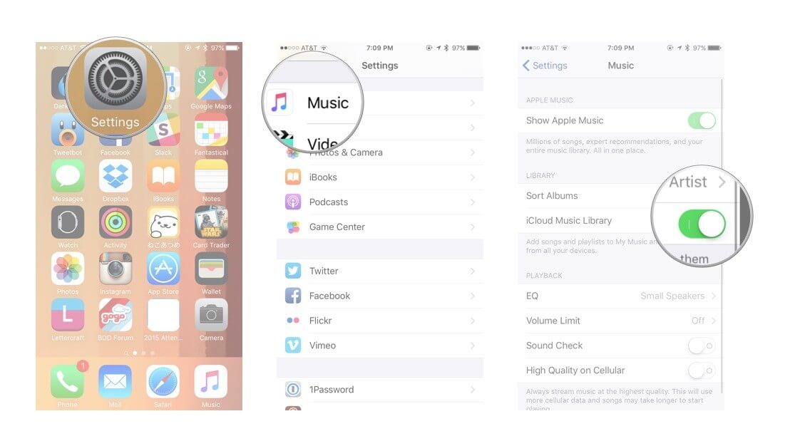 Transférer de la musique iPhone vers iPad à l'aide d'iCloud