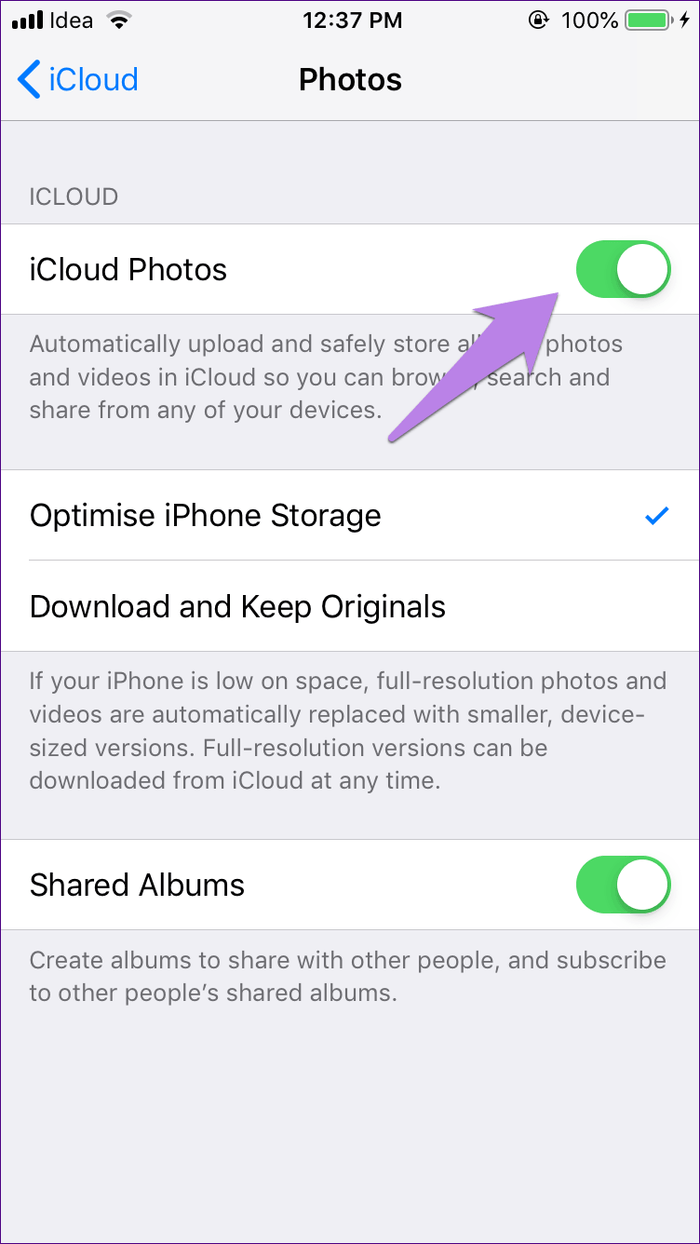 Supprimer des photos de l'iPhone, mais pas d'iCloud - Désactivez les photos iCloud sur votre iPhone