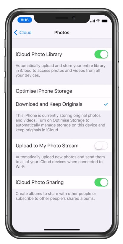 Transférer des photos iPhone vers iPad à l'aide de la bibliothèque de photos iCloud