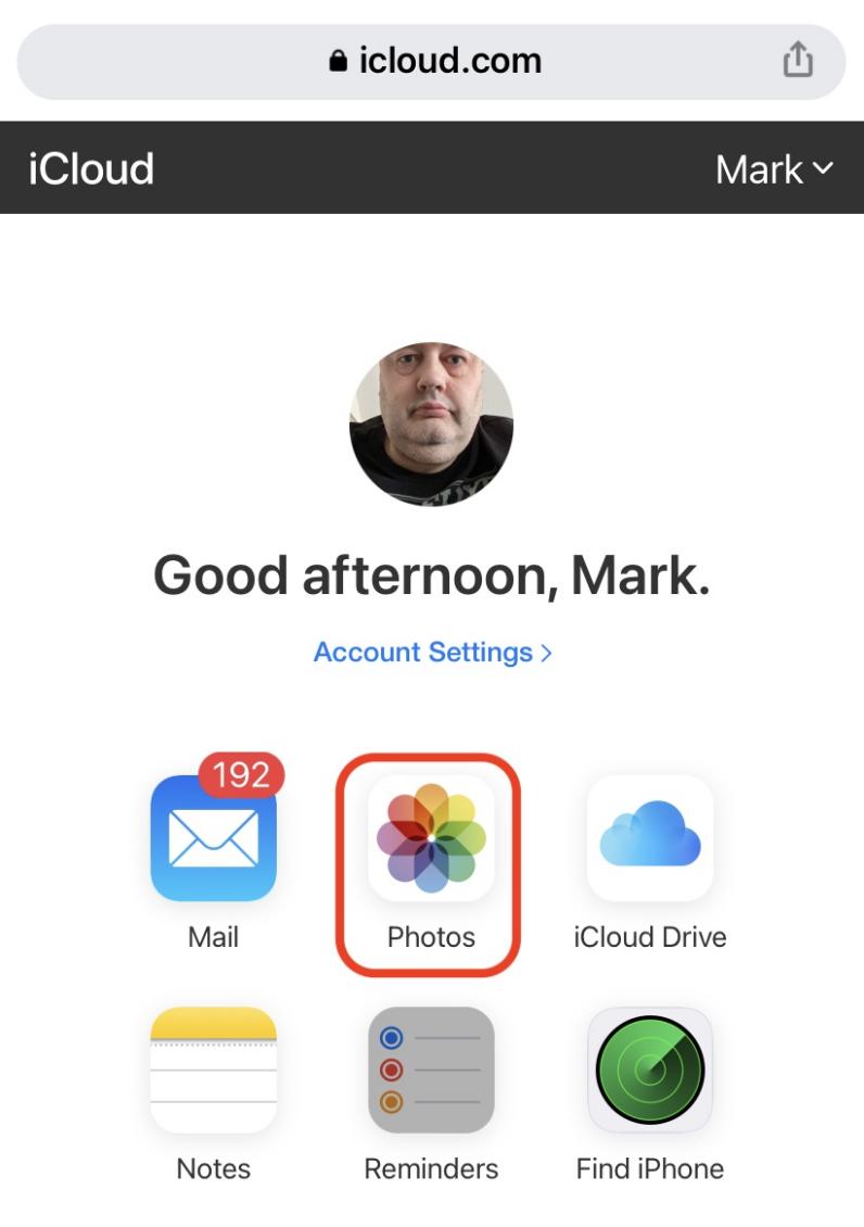 Accédez aux photos iCloud en accédant à iCloud.com sur un navigateur Web