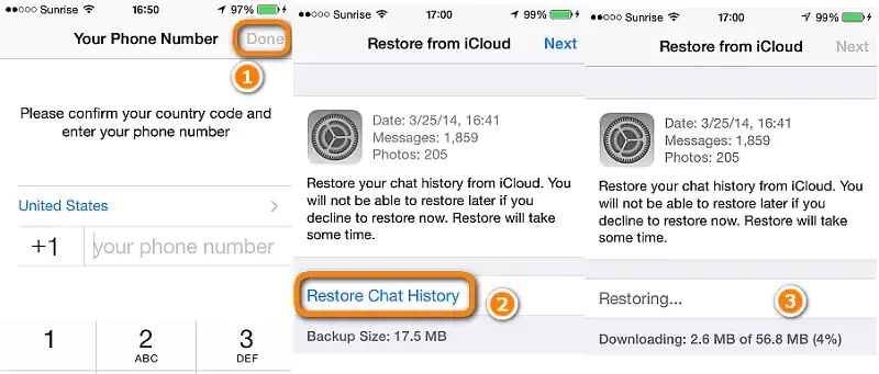 Extraire WhatsApp de l'iPhone à l'aide d'iCloud