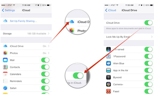 Restaurer à partir du lecteur Icloud