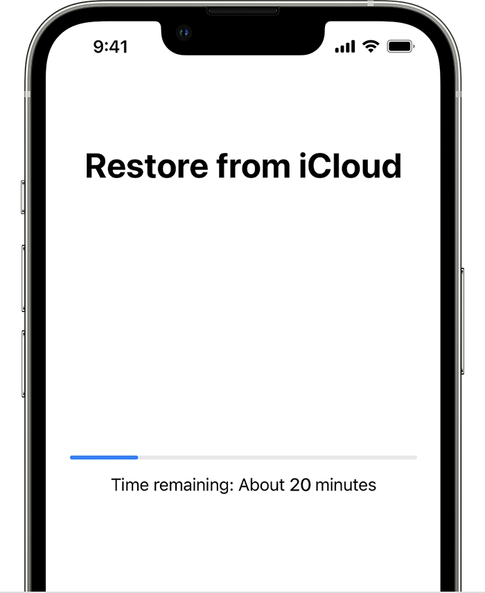 Restaurer la sauvegarde iCloud sur iPhone 6s en cours