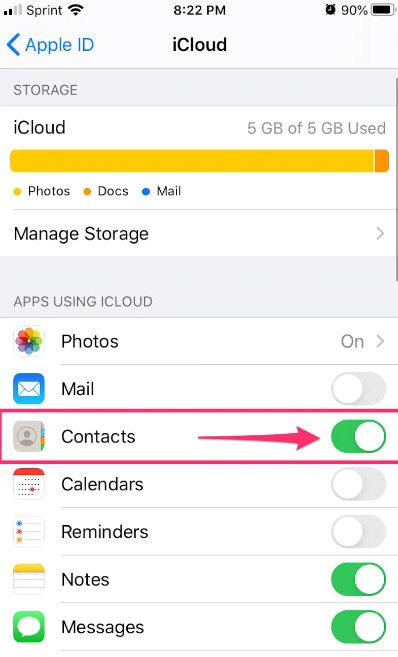 Comment transférer des contacts de l'iPhone vers Samsung via iCloud