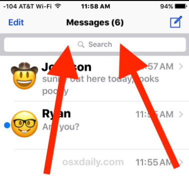 Rechercher des iMessages par date sur iOS