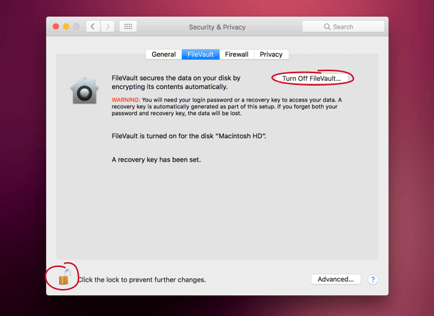 Filevault pèse sur la mémoire