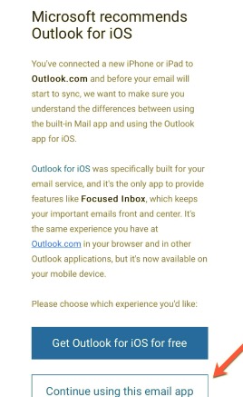Connectez le compte Outlook à l'application Stock Mail pour réparer Outlook