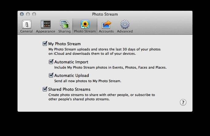 Flux de photos Mac