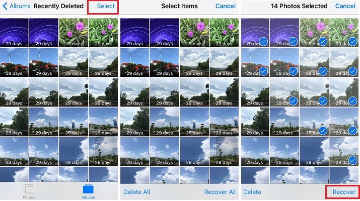 Récupérer une photo récemment supprimée sur iPhone