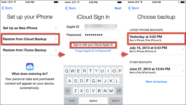 Restaurer les conversations Whatsapp à partir de la sauvegarde Icloud