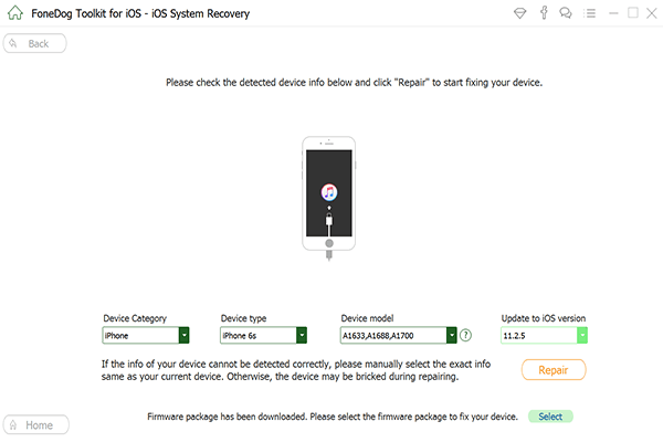 Télécharger le firmware nécessaire