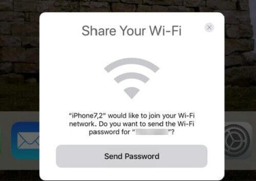 Partage Wifi Envoyer mot de passe