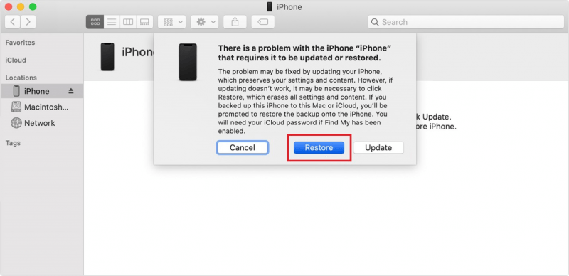L'utilisation d'iTunes pour réparer l'iPhone XR ne s'allume pas
