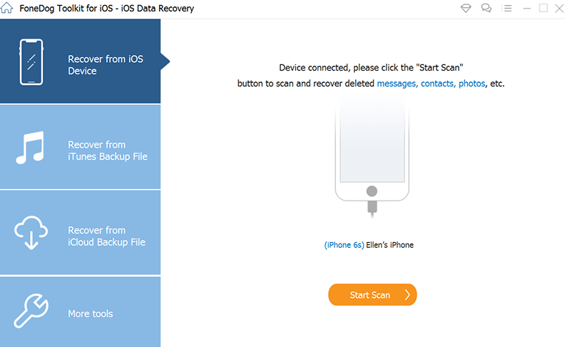 Enregistrer les fichiers multimédias WhatsApp sur iPhone à l'aide de FoneDog iOS Data Recovery