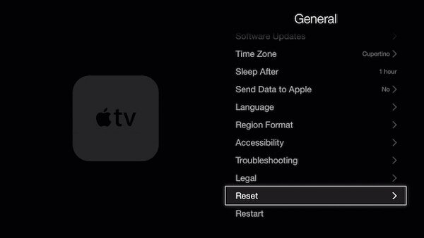 Réinitialiser les paramètres de l'Apple TV pour réparer Netflix ne fonctionne pas sur Apple TV