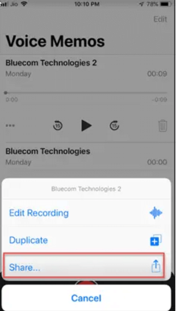 Partagez des mémos vocaux pour obtenir des mémos vocaux sur iPhone sans iTunes