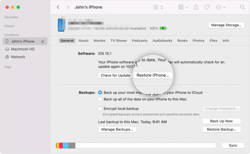 Utilisez iTunes pour restaurer l'iPhone au lieu d'iCloud sans utiliser de Wi-Fi