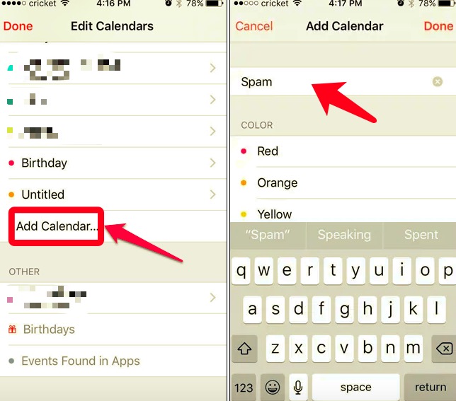 Supprimer le spam du calendrier iCloud sur iPhone