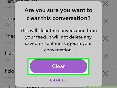 Effacer le message de conversation Snapchat