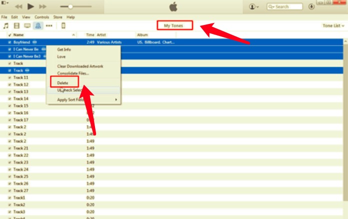 Supprimer les sonneries de l'iPhone à l'aide d'iTunes