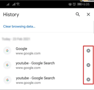 Utilisation de l'application Chrome pour effacer l'historique de recherche sur iPhone