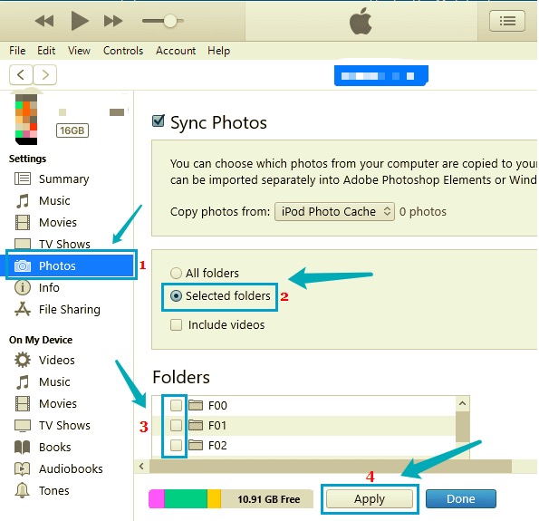 Supprimer les photos synchronisées de l'iPad en synchronisant le nouveau dossier