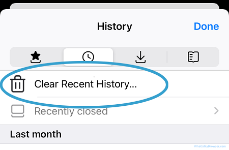Effacer l'historique de recherche Firefox sur iPhone