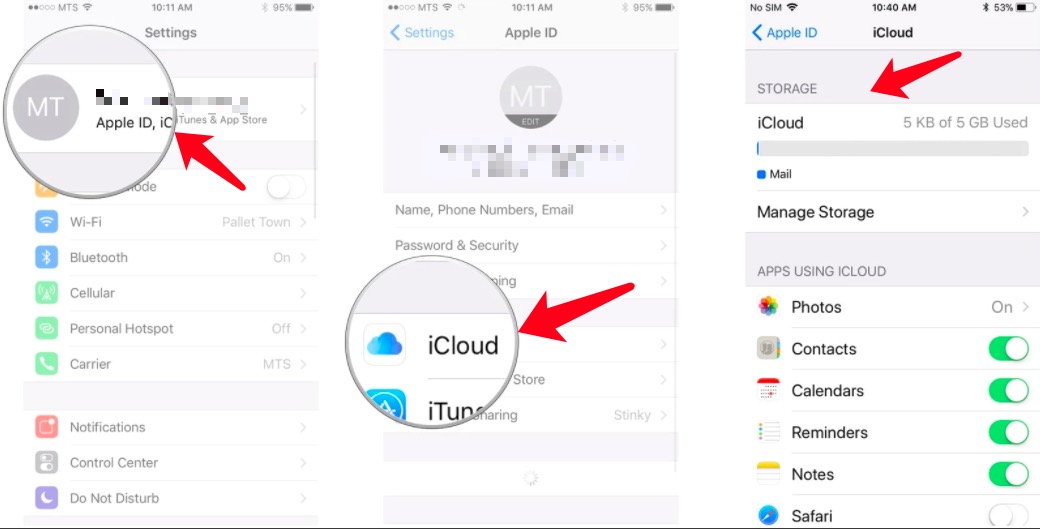 Vérifiez le stockage iCloud sur iPhone